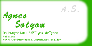 agnes solyom business card